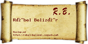 Rábel Belizár névjegykártya